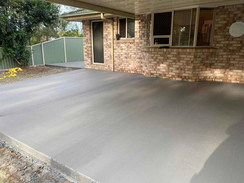 Concrete patio under a covered outdoor area